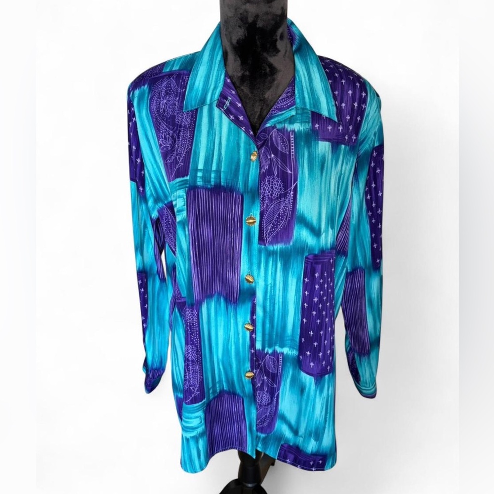 Vintage T Marie Sissies Multicolor Button-Up Shirt Size 14